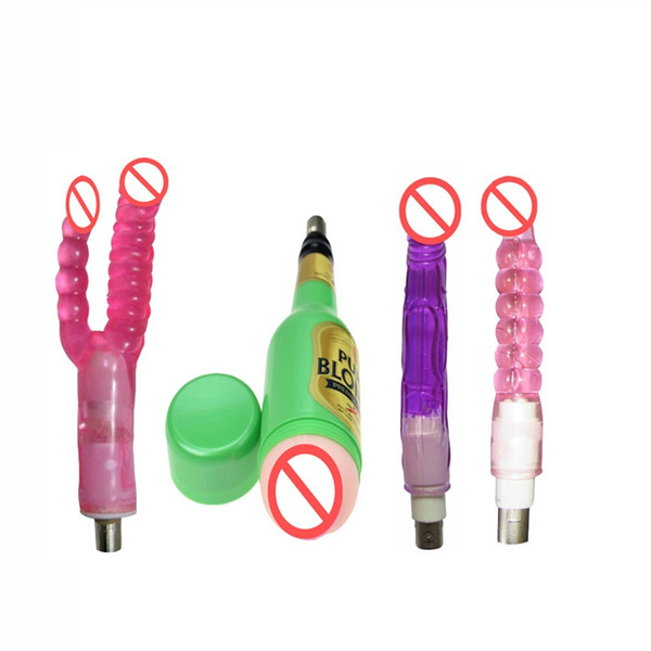 China Sex Machine Accessories with 4pcs Attachments Double dildo,2pcs Anal Dildo,Male Beer Masturbation Cup( 37*7.5cm),Sex Toys