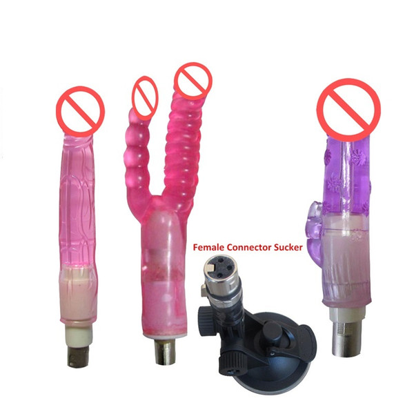 Latest 4 in 1 Automatic Sex Machine Dildo Attachment Love Sex Machine masturbator with Strong Sucker and double dildo Sex Toys