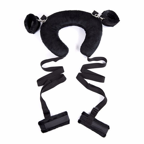 Adult Sex Position Master Leg Spreader Straps with Padded Neck Harness Erotic Bondage Kinky Sex Pillow Toy for Couples