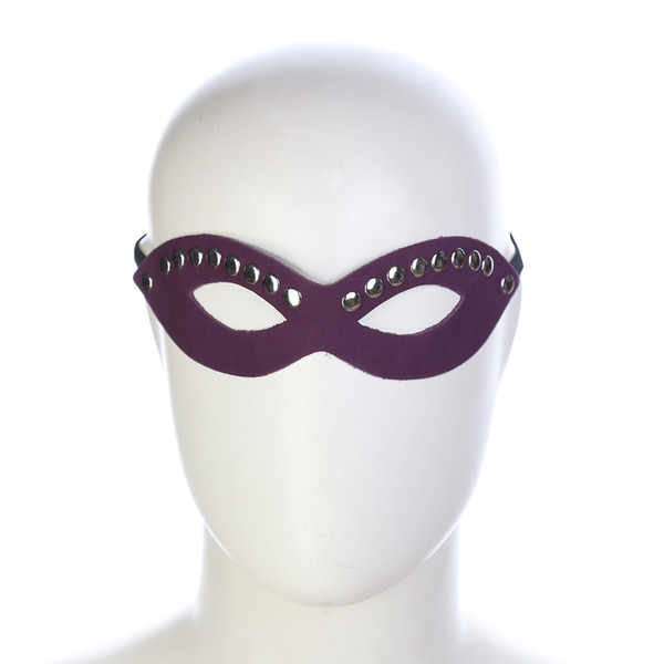 Sex Leather Eye Masks Cat Lady hollow 8 shape rivet mask queen female purple patch bondage fetish party eyemask Flirting Sex toy for Couple