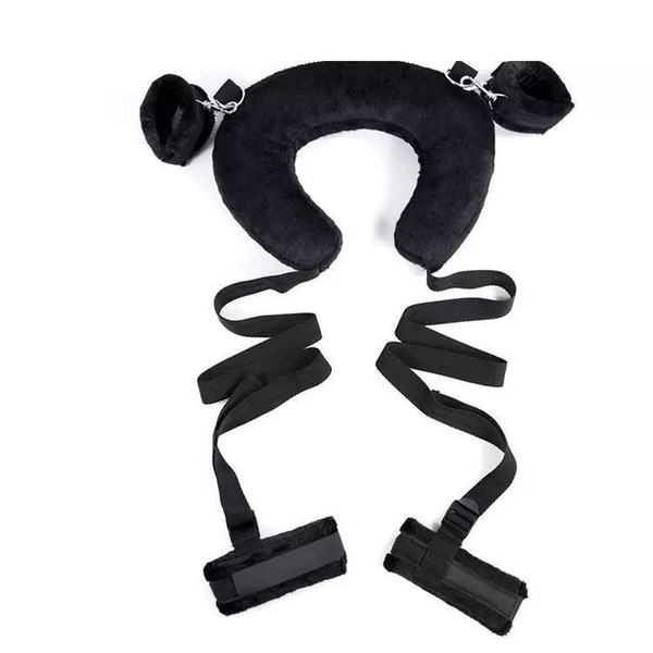 Adult Sex Position Master Leg Spreader Straps with Padded Neck Harness Erotic Bondage Kinky Sex Pillow Toy for Couples