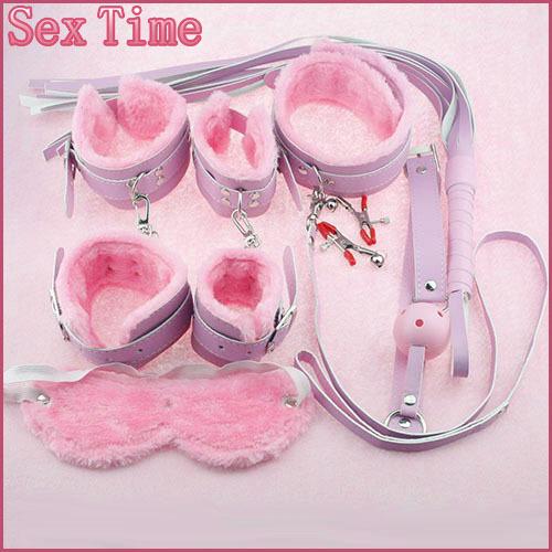 Easy fashion Sex Tools 7 Pieces kit, pink Leather Bedroom Restraint System, Bedroom Restraint Fun Adult Set,Sex Toy,Sex products S918