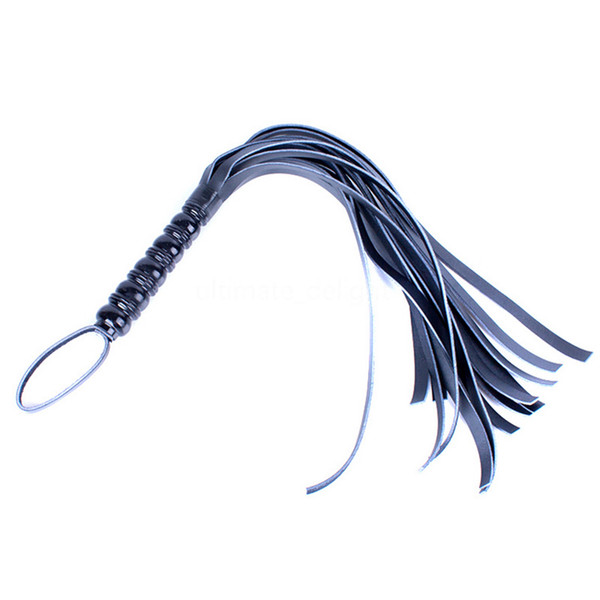 540mm Black Cattle Hide Leather Whip BDSM Flogger Spanking Kit Slave Slut Punish Toy Torture Restraint Sex Product