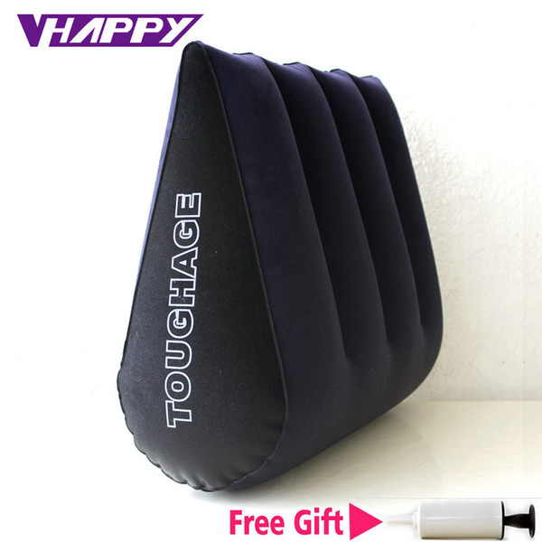 High quality Toughage Inflatable Sex Pillow Positions Adult Sex Sofa Bed Cushion Triangle Wedge Pad Sofa Toys Sex Hold Pillow Y18100703