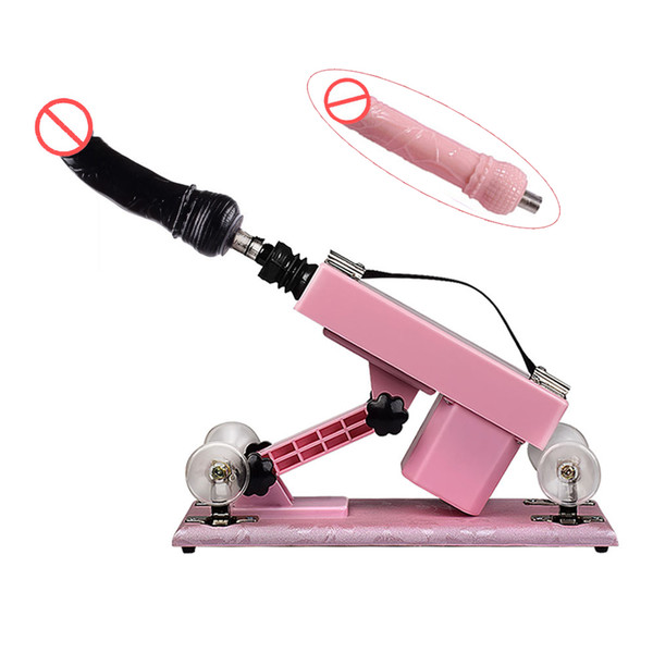 Automatic Sex Toy Machine Gun For Woman, 6cm Retractable Female Masturbation Sex Fucking Machines with Black Dildo