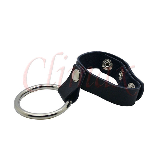 The time delay of male penis ring stainless steel + leather ball, male sex toy cock rings products