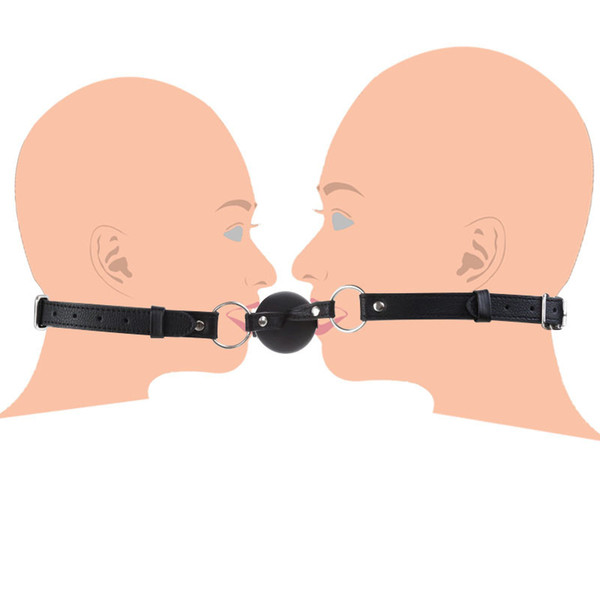 Sweet Magic Double PU Leather Strap Silicone Mouth Ball Gag,BDSM Bondage Restraints Ball 5cm Gags,Erotic Lingerie Accessories For Couples