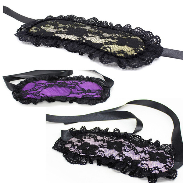 1 PC Lace Blindfolds With Soft Pads Women Flirt Toys Sleeping Eye Mask Adult Sexy Blindfold Mask Sex Products Purple/Pink/Gold