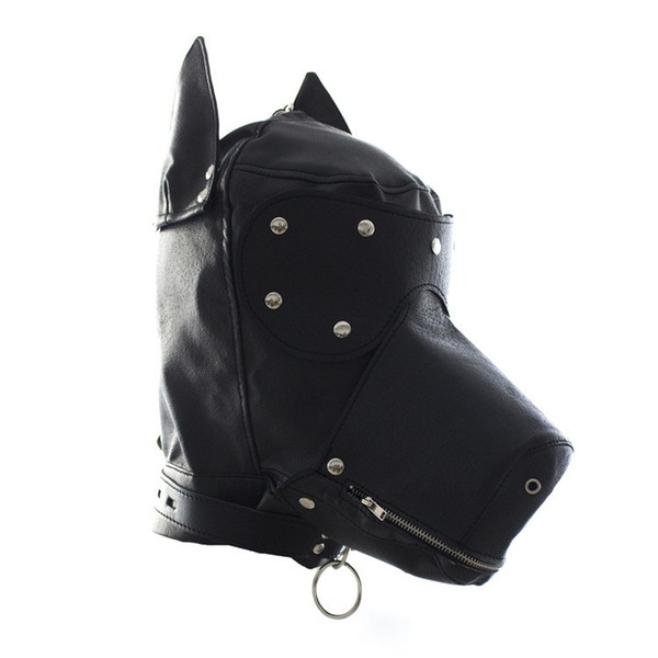 Adult Game BDSM Bondage Dog Hood Mask PU Leather Dog Head Hood Fetish Fantasy Sex Slave Role Play Adults Sex Toys For Couples