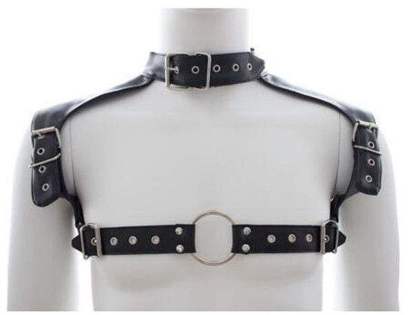 Soft PU Leather BDSM Bondage Male Chest Harness Restraint Belts Shoulder Gay Strap Neck Collar Cool Adults Sex Toys For Men