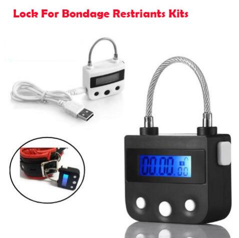 USB Rechargeable Electronic Bondage Lock For BDSM Fetish Handcuffs Mouth Gag Timing Switch Adult Games Sex Toys for Couples