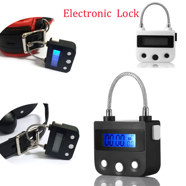 Electronic Bondage Restraint Lock Bdsm Fetish Handcuffs Mouth Gag Chastity Device Rechargeable Timing Switch Sex Toys For Couple