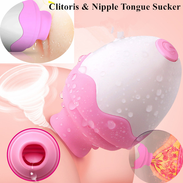 Oral Sucker Tongue Vibrator Clitoris Sucking Stimulator Nipple Breast Enlarge Massager Vibrators Sex Toys Masturbator for Women