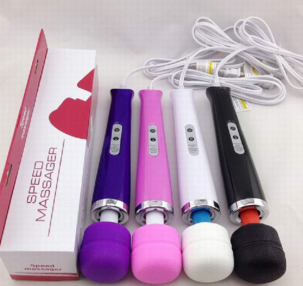 10pcs Hot selling 10 Speed Magic Wand Massager With Hitachi Head,AV Vibrator Magic Wand HandHeld Massager Colors box Free shipping