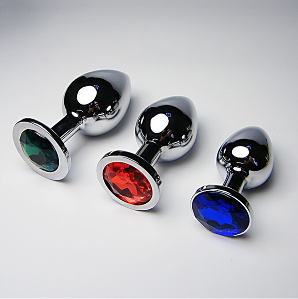 Hot Large middle small size,3pcs-set steel anal plug metal butt plug insert gay sex toys free shipping