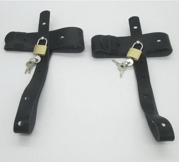 Leather High Heel Shoes Locking Bondage Restraint Belt Gear Adult Game Sex Toys For Couples (Exclude Shoes )