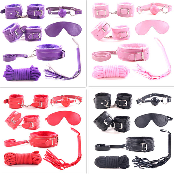 7pcs/set Restraint Cabala Leather Sex Games BDSM Sex Toys Slave game Sexy Womenizer Erotic Toys Handcuffs Gag Sex Toys for couples