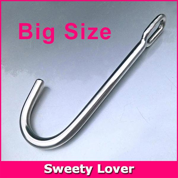 Wholesale-Big Size Stainless Steel Metal Anal Hook Butt Plug with Handle Ring Sex Toys for Men Women Gay, Unisex Product, Sex Products