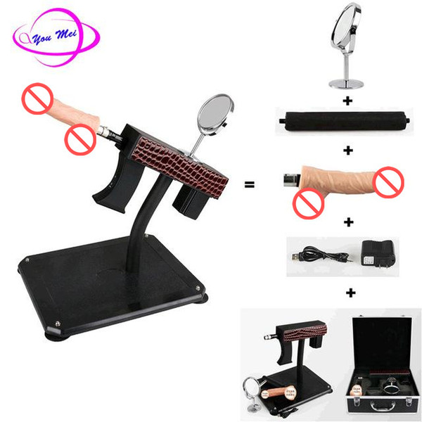 Newest Love Sex Machine Female Masturbation 8-Speed Sex Machine+Mirror+Silicone Penis+Strong Suction+Storage Box Sex Toy For Couple