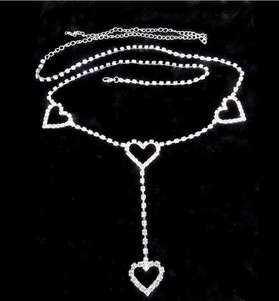 NEW Hearts waist chain crystal diamond body chain shiny you can wear it or under clothes very hot and shiny design