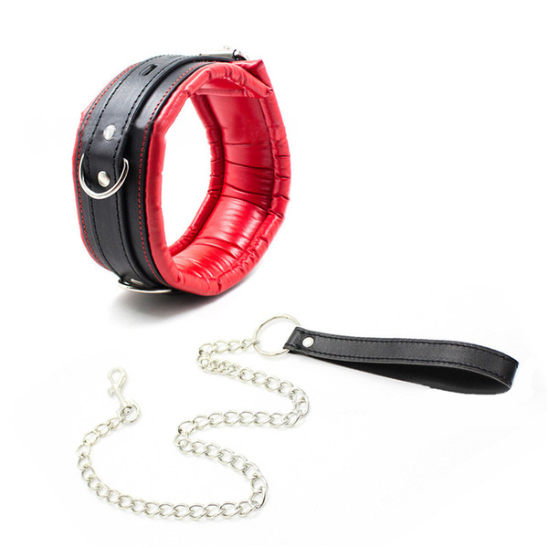 Balck red Leather Fetish Bondage Sex Collar Leash Adult Game Collars Sex Toys Slave Collar Erotic Neck Collar sex products shop