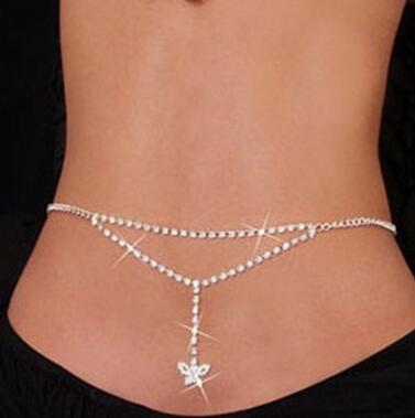 BUTTERFLY waist chain crystal diamond body chain shiny you can wear it or under clothes very hot and shiny design