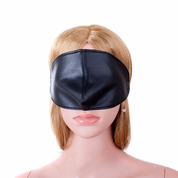 Top quality Sex Blindfold Mask S&M PU Leather Bondage Restraints Erotic Toys Cosplay Eye Mask for Woman Men Fetish Slave Adult Game Product