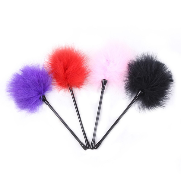 4 colors Ostrich Feather Tickler Adult erotic Fetish Feather Sex Toys Spanking Whip Bondage Flogger Restraint Fetish