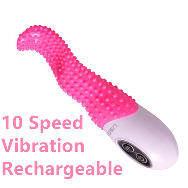 G spot Clitoris Vibrator Sex Toys For Women 10 Speed Vibrating Wand Tongue Licking Clit Vagina Pussy Stimulation Rechargeable