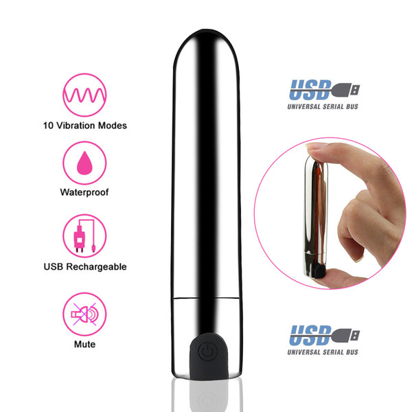 Rechargeable Adult Sex Product USB Vibrator 10 Speed Vibrating Mini Bullet Waterproof Vibrator G-spot Massager Sex Toy for Woman