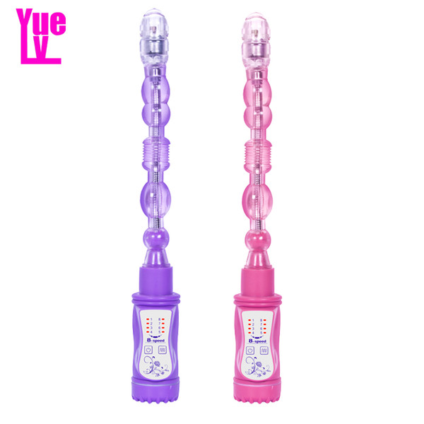 YUELV 8 Mode Jelly Flexible Curved Anal Vibrator Anal Beads Female Masturbation G-Spot Massager Adult Anal Plug Sex Products Toys For Women