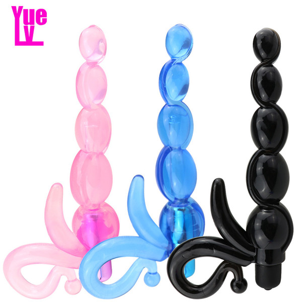 YUELV Silicone Anal Beads Vibrator G-spot Stimulate Vibrating Massager Butt Plug Female Masturbation Adult Sex Toys For Women Men Erotics