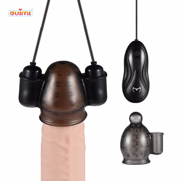 GUIMI Double Rotors Penis Delay Trainer Male Masturbator for Man Masculine Penis Enlargement Bullet Vibrator Sex Toys for Adults