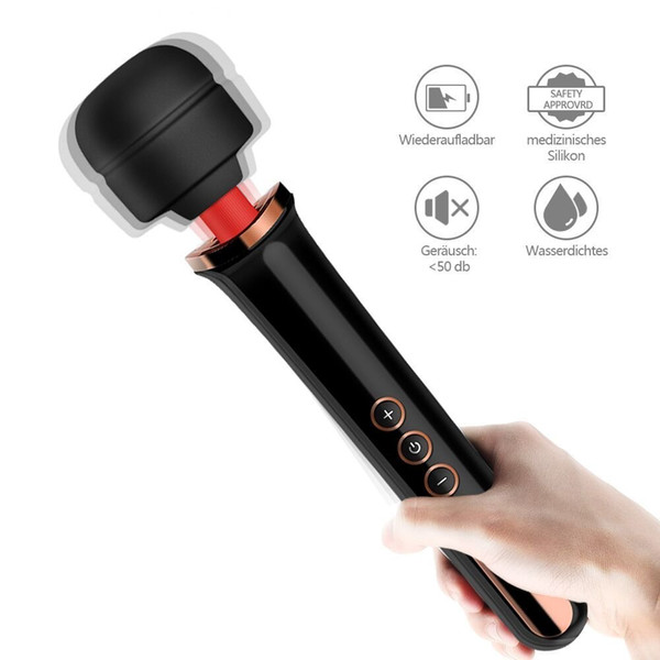 GUIMI Rotating Big Head USB Vibrators for Women Clit Nipple Massage Pussy Masturbator Magic Wand Erotic Sex Toys for Adults