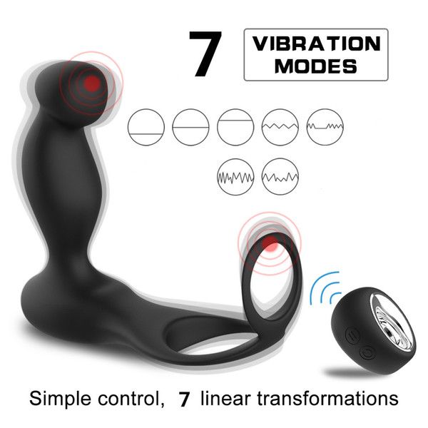 Prostate Massager Anal Plug Anal Vibrator with Penis Ring Sex Toys