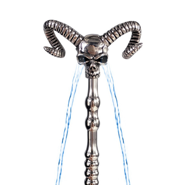 140mm New special design hollow Skull head water flowing metal penis plug stick catheter urethral sound dilators male sex toys