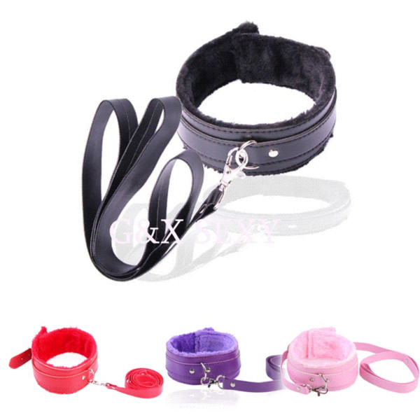 New 4 color PU Leather Plush Neck Sex Collar Fetish Bondage Adult Games Slave Restraint Flirting erotic Sex Toys For Couples