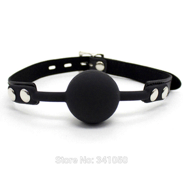 Adult Games 3 Colors Rubber&Pu Leather Erotic Toys Silicone Ball Gag Open Mouth Gag Sex Toy Slave Gag For Couples