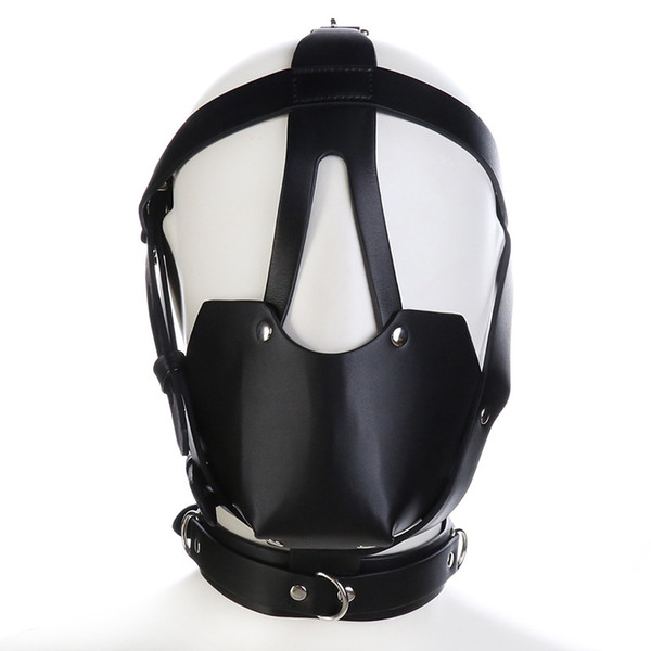 Head Harness Mask With Breathable Mouth Ball Gag Neck Collar In Adult Game Bondage Restraints Sex Products BDSM Couple Sex Toys