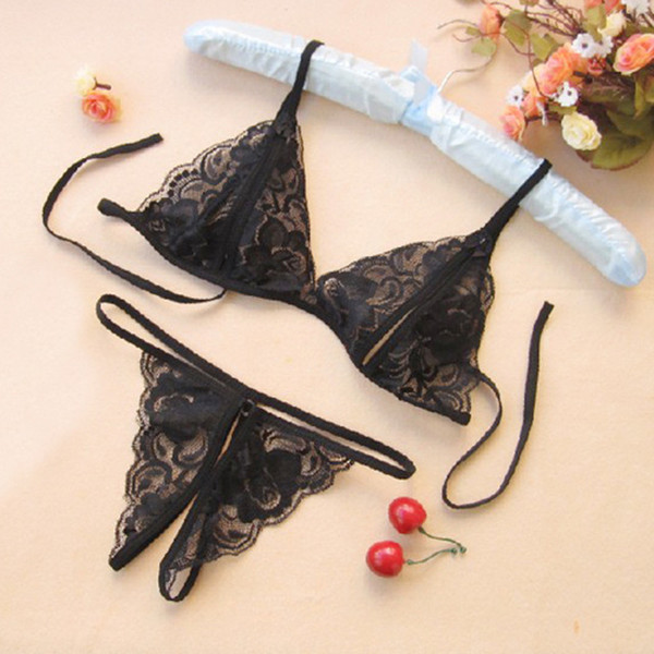 Women's Sexy Lingerie Erotic flirting Transparent for couple adult games Open File Milk Lace Sexy Underwear Bra+T Pants Sex Toys