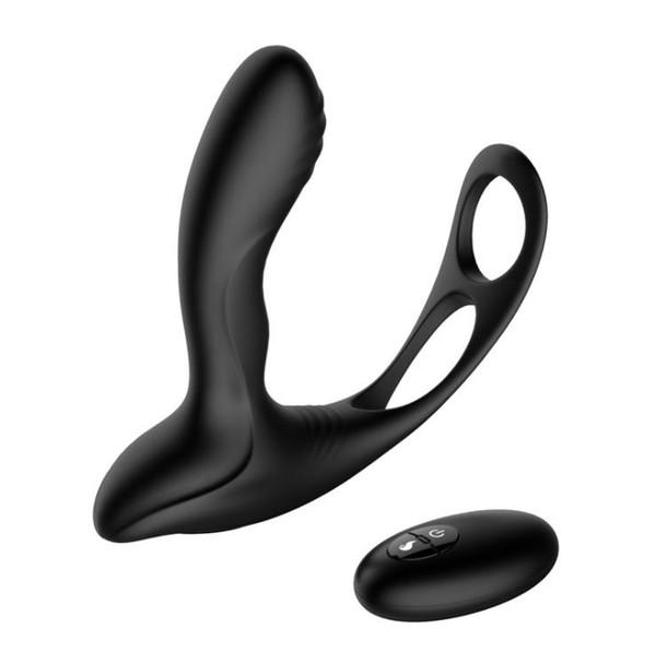 Remote Male Prostate Massager 10 Frequencies Vibrator Ball Loop, 2 Intense Motors Rechargeable Anal Sex Toys Waterproof G-Spot Butt Plug for