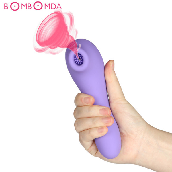 Rechargeable Female Nipple Clitoris Sucker Vibrator Sex Vagina Tongue Vibrators USB G spot Massager Adult Sex Toys for Women Toy S18101905