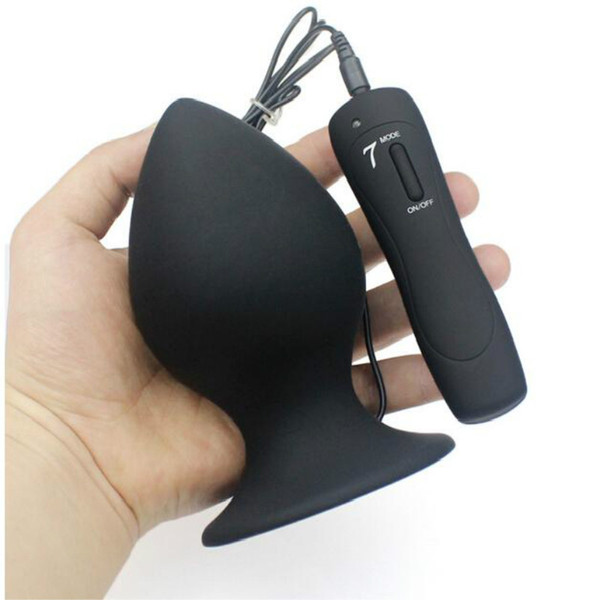 Butt Plugs Anal Sex Super Big Size 7 Mode Vibrating Silicone Vibrator Huge Anal Plug Unisex Erotic Toys