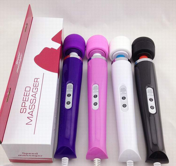 2017 New Style 10 Speed Magic Wand Massager With Hitachi Head,AV Vibrator Magic Wand HandHeld Massager Colors box