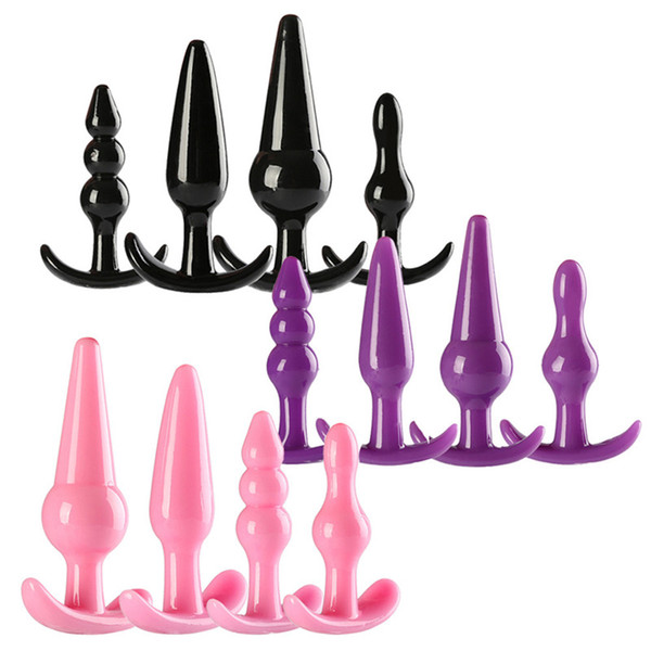 4pcs/set Silcione Anal Toys Butt Plugs Anal Dildo Anal Sex Toys Adult Products for Women and Men