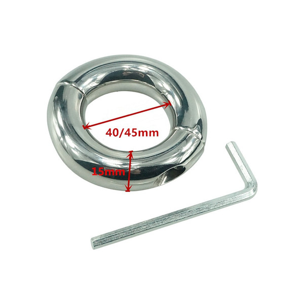 Newly Male Round Extreme Heavy Metal Cock Rings Stainless Steel Ball Stretcher Scrotum Bondage Device Testicle Stretcher Ball Weight