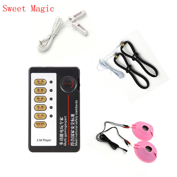 Electro Shock Set Nipple Massage Paste Breast Cup Nipple Clapms Anal Rings Anal Vagina Electro Stimulate Medical Sex Toys