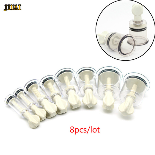 8 Pcs/Lot Breast Nipple Sucker Pump Clitoris Massager Nipple Sucker Clamps Stimulator Vacuum Sucker Pump Enlarger Sex Toys