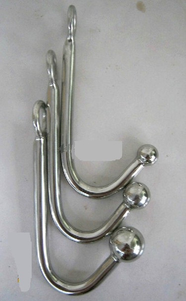 2017 New Stainless Steel Anal Hook With One Ball Butt Plug Anus Bead Truss Up Bondage Product Adult Bdsm Sex Games Toy 4 Size For Ball