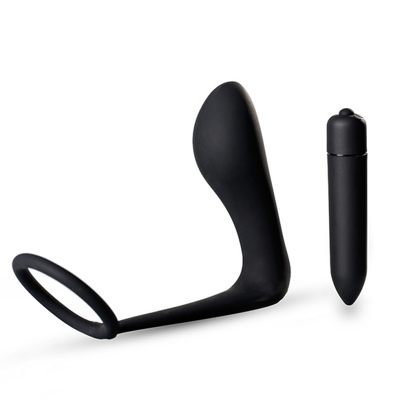 Anal Vibrator Black Silicone Male Prostate Massager Stimulation Vibrating Butt Plug Adult Sex Toys For Men